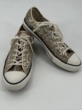 CONVERSE Chuck Taylor All Star Low Top Gold Metallic Glitter Sneakers Women's 10